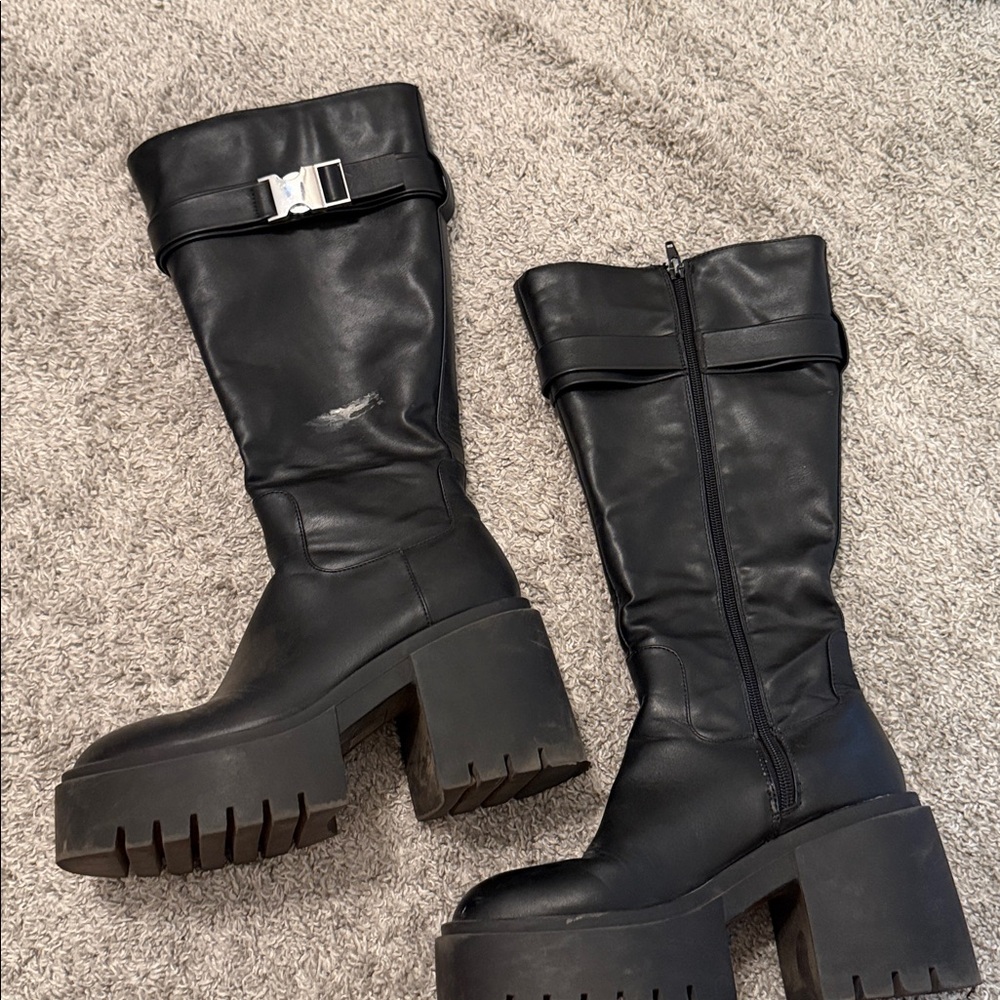Chunky Platform Black Boots